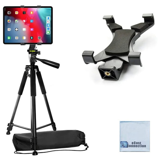 Professional 60" Camera Tripod with Adjustable Tablet Mount – Lightweight, Durable, Black