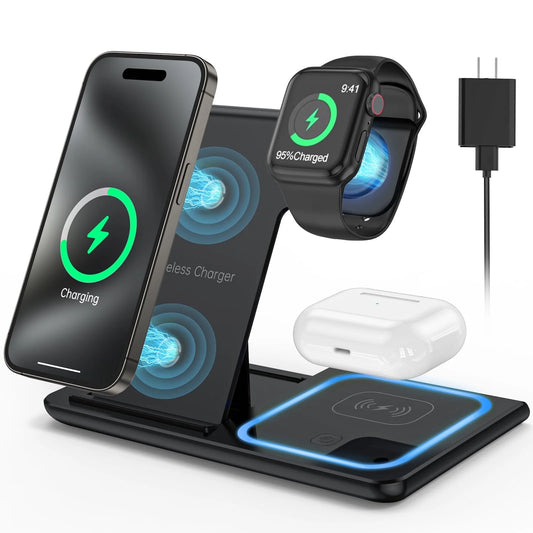 3 in 1 Wireless Charging Dock, 18W Fast Charging Station for Iphone & Android