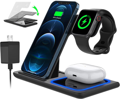 3 in 1 Wireless Charging Dock, 18W Fast Charging Station for Iphone & Android