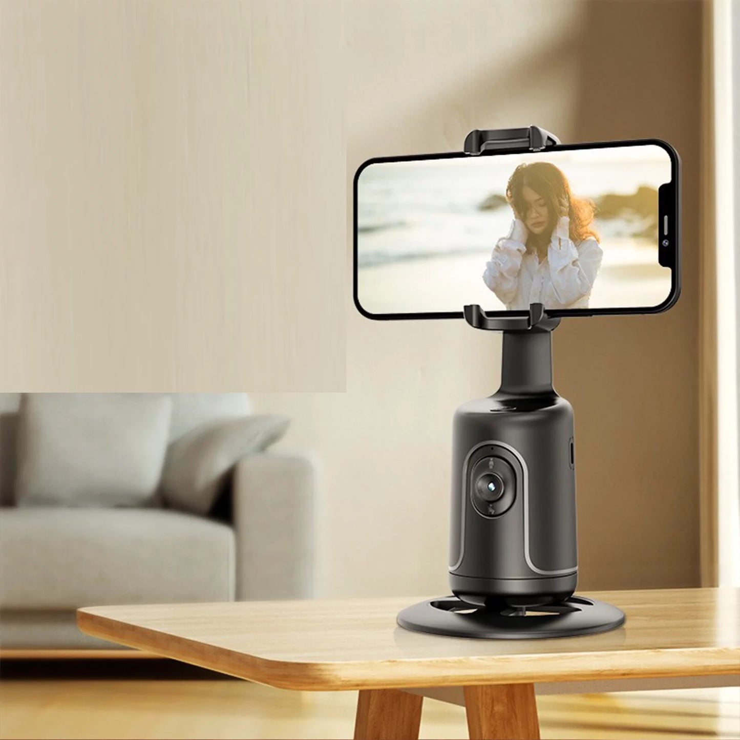 Professional Auto Face Tracking Tripod for Smartphones - 360° Rotational Selfie Stand for TikTok, Vlogging, Live Streaming, and YouTube Videos, No App Required