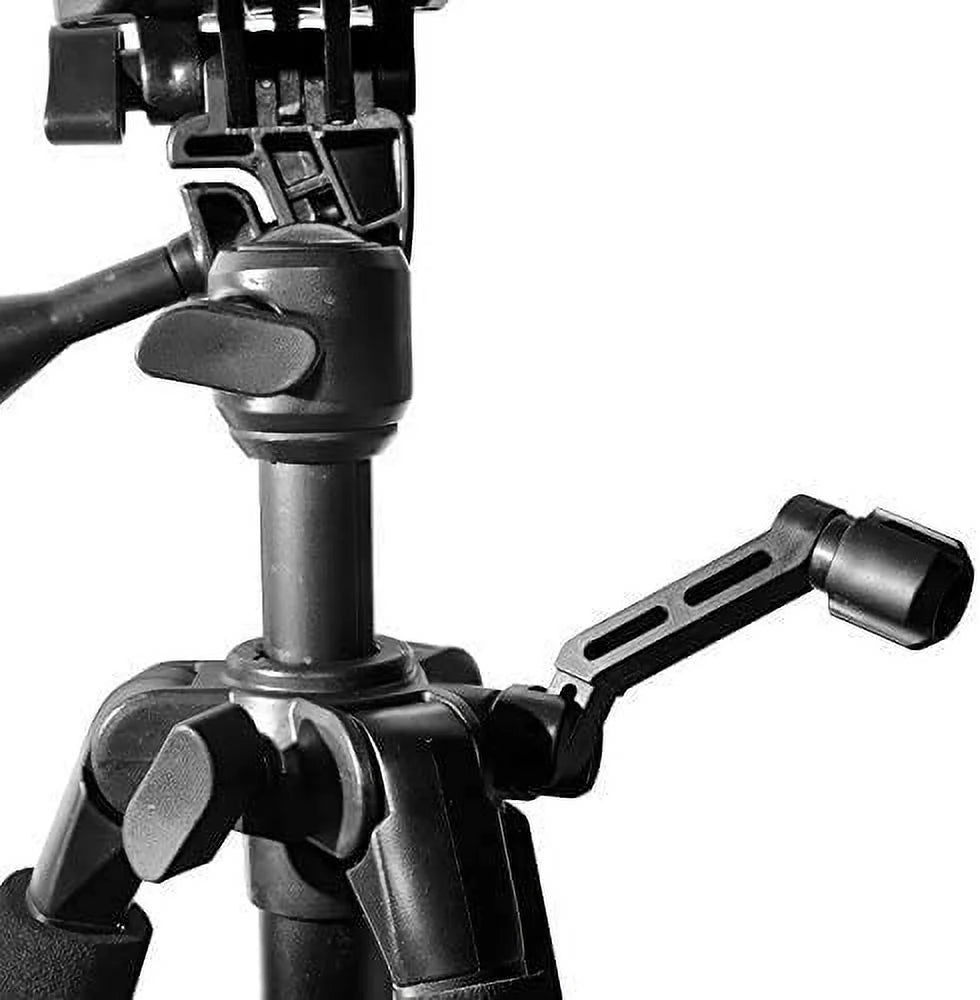 Professional 60" Camera Tripod with Adjustable Tablet Mount – Lightweight, Durable, Black