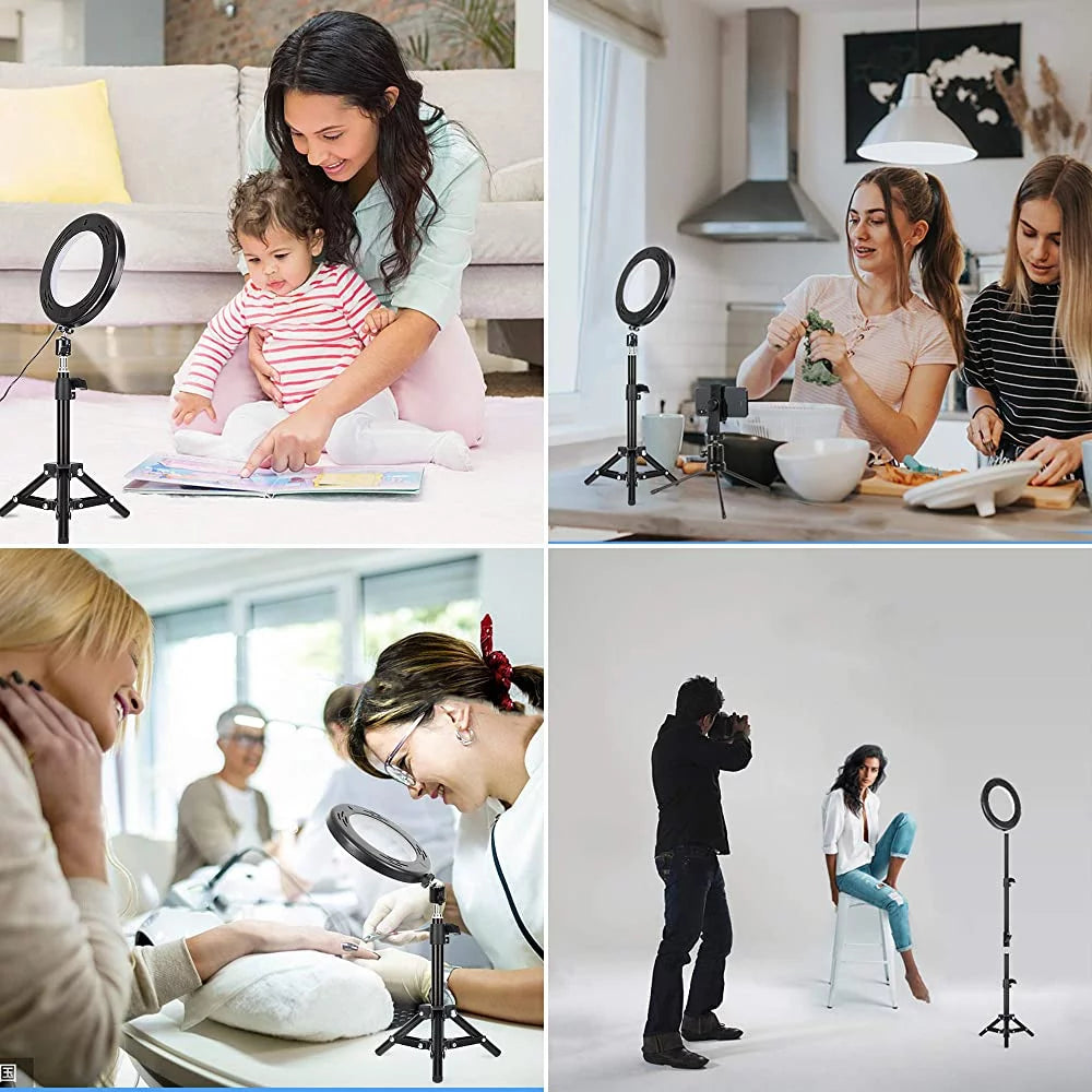 13" RGB Selfie Ring Light W/ Tripod Stand & Phone Holder 26 Modes 10 Brightness Level 120 LED Bulbs Dimmable Selfie Ringlight for Live Stream Makeup Youtube Video Photography Shooting